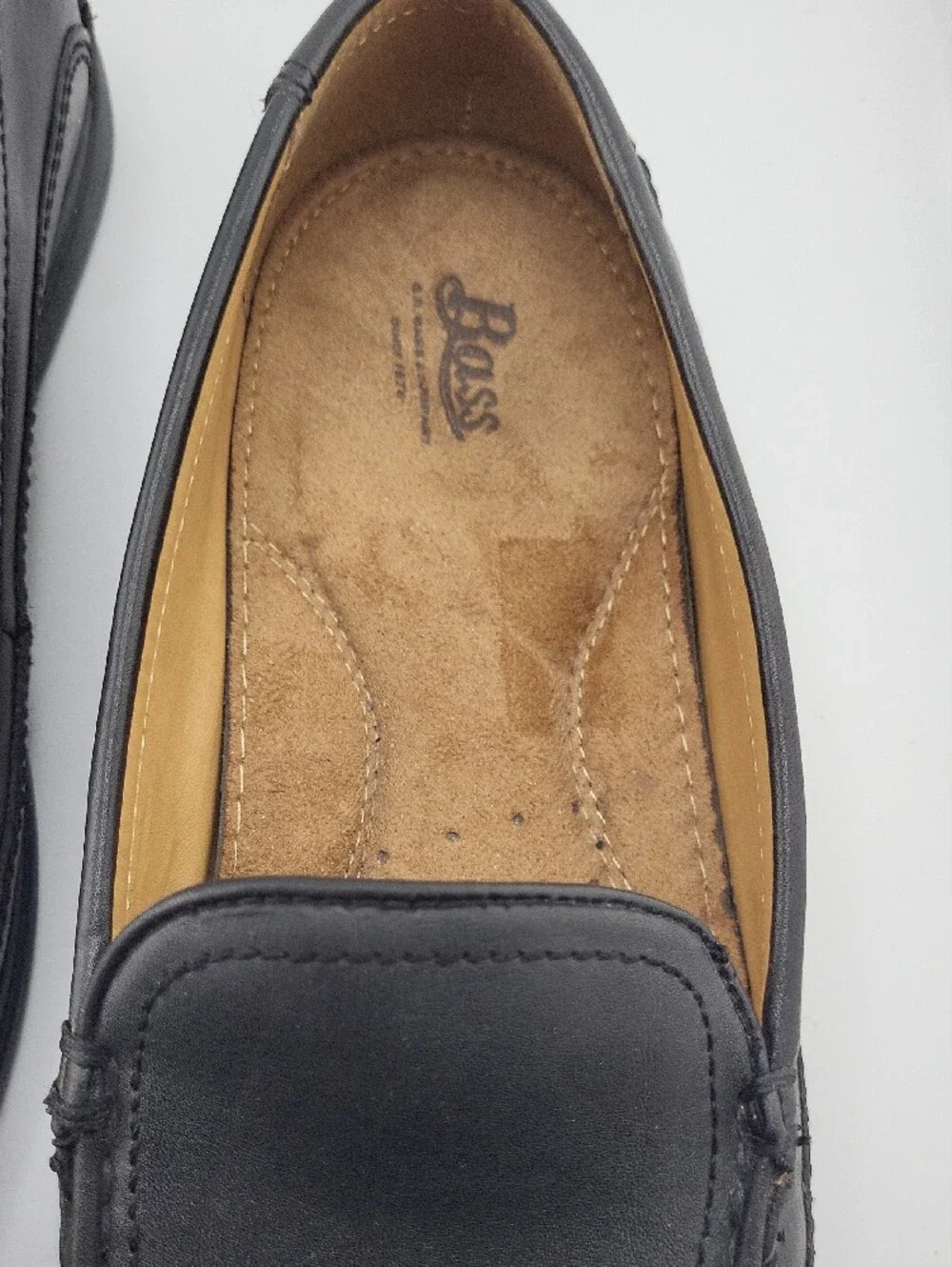 Bass Black Leather Slip-On Moccasin Loafers Men 10 1/2 M